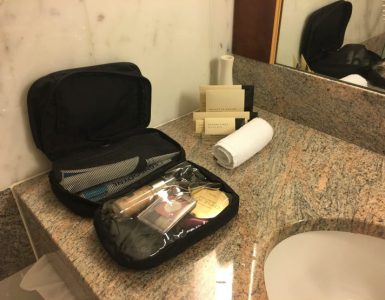 Ophangbare toilettas en bagage weegschaal