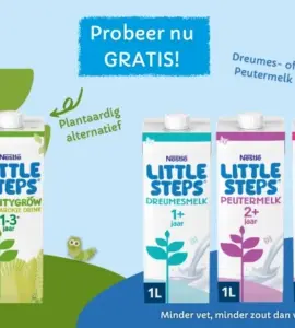 Gratis 1 pak LITTLE STEPS® Plantygrow, Dreumes- of Peutermelk.