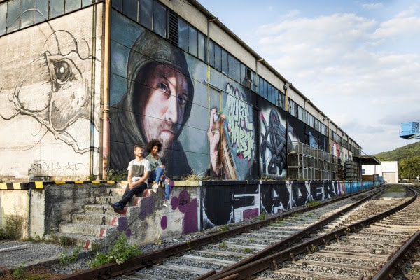 Het havengebied van Linz: de grootste graffiti galerie van Europa.